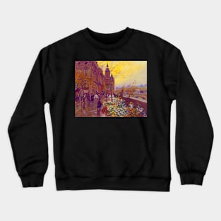 'Flower Market' by Georges Stein REMASTERED TECHNICOLOR Crewneck Sweatshirt